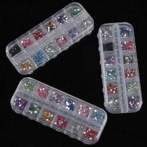 3600pcs Mix Colours Shapes Nail Art Glitter Rhinestones  